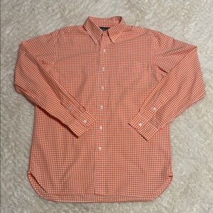 Ralph Lauren Men's Orange Plaid Button Down Shirt